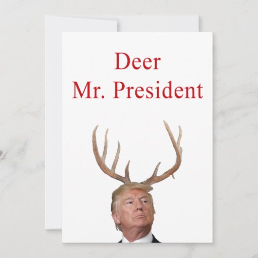 Kerstmis: Deer Mr. President Feestdagenkaart (Voorkant)