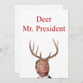 Kerstmis: Deer Mr. President Feestdagenkaart (Voorkant / Achterkant)