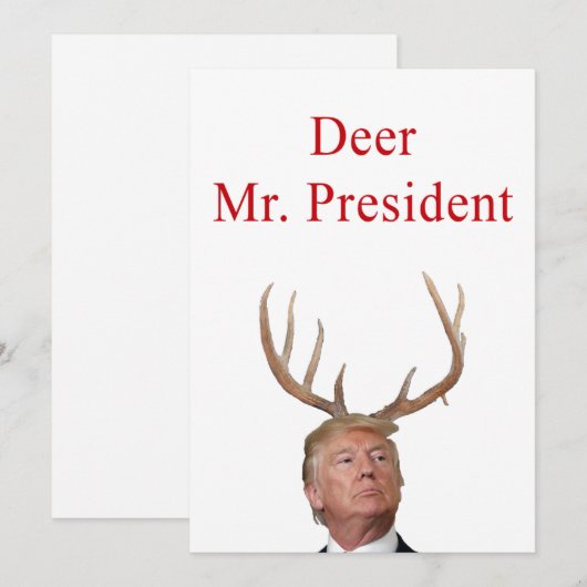 Kerstmis: Deer Mr. President Feestdagenkaart (Voorkant / Achterkant)