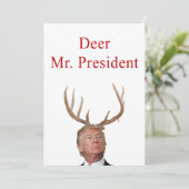 Kerstmis: Deer Mr. President Feestdagenkaart (Staand voorkant)