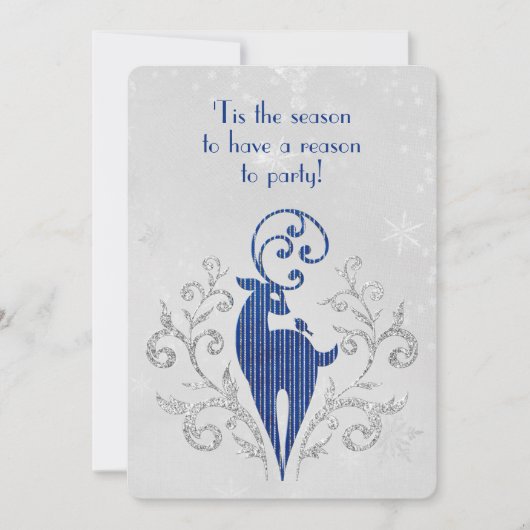 Kerstmis: deer over Snowflake design Kaart (Voorkant)