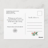 Kerstmis Deer Poinsettia Briefkaart (Achterkant)