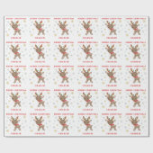 Kerstmis deer Snowflakes Persoonlijke naam Cadeaupapier (Vlak)