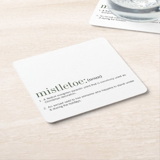 Kerstmis: definitie feestdag kartonnen onderzetters (Schuin)