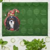 Kerstmis - Dek de zalen - Cavaliers - Tri Color Theedoek (Gevouwen)