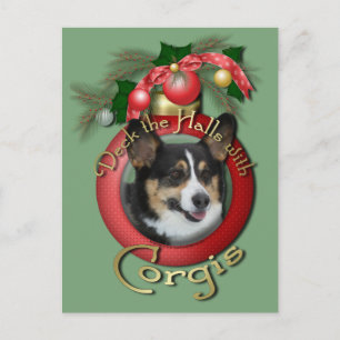 Kerstmis - Dek de zalen - Corgis Feestdagenkaart