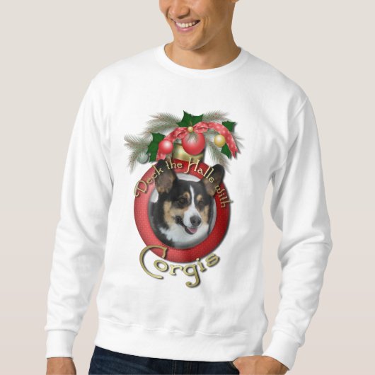 Kerstmis - Dek de zalen - Corgis Trui (Voorkant)