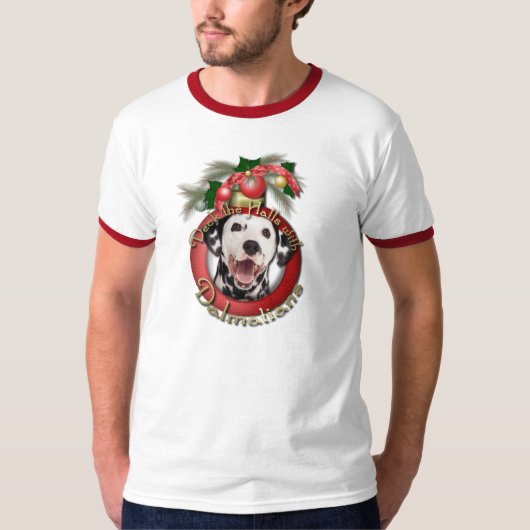 Kerstmis - Dek de zalen - Dalmatiërs T-shirt (Voorkant)