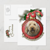 Kerstmis - Dek de zalen - Goldendoedels Feestdagenkaart (Voorkant / Achterkant)