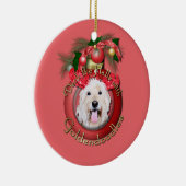 Kerstmis - Dek de zalen - GoldenDoodles - Daisy Keramisch Ornament (Rechts)