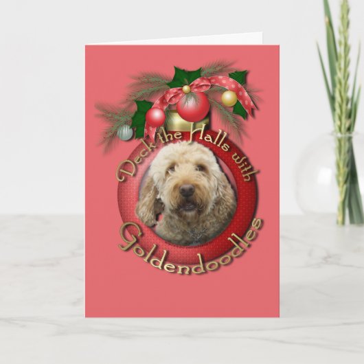 Kerstmis - Dek de Zalen - Goldendoodles Feestdagen Kaart (Voorkant)