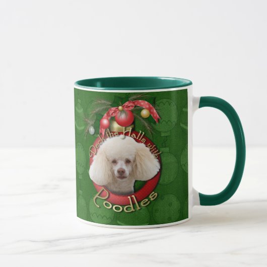 Kerstmis - Dek de zalen - Poodles - Wit Mok (Rechts)