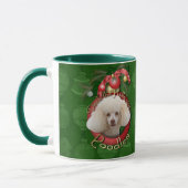 Kerstmis - Dek de zalen - Poodles - Wit Mok (Links)