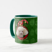 Kerstmis - Dek de zalen - Poodles - Wit Mok (Voorkant links)