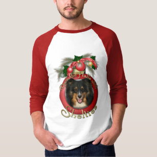 Kerstmis - Dek de zalen - Sheltie - Chani T-shirt