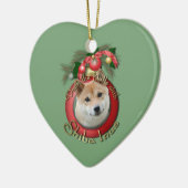 Kerstmis - Dek de zalen - Shiba Inu Keramisch Ornament (Links)