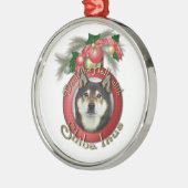 Kerstmis - Dek de zalen - Shiba Inus - Yasha Metalen Ornament (Links)