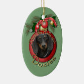 Kerstmis - Dekken van de zalen - Doxies - Winston Keramisch Ornament (Rechts)