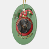 Kerstmis - Dekken van de zalen - Doxies - Winston Keramisch Ornament (Links)