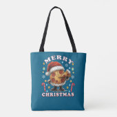 Kerstmis Denim Jas Tote Bag (Achterkant)