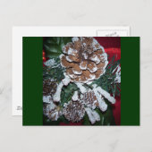 Kerstmis denneappel feestdagenkaart (Voorkant / Achterkant)