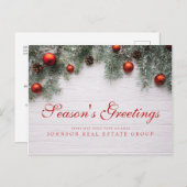 Kerstmis Denneappels de Groet van | Seizoen Briefkaart (Voorkant / Achterkant)