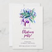 Kerstmis dennen decoratie violette ballen partij kaart (Voorkant)