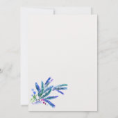 Kerstmis dennen decoratie violette ballen partij kaart (Achterkant)