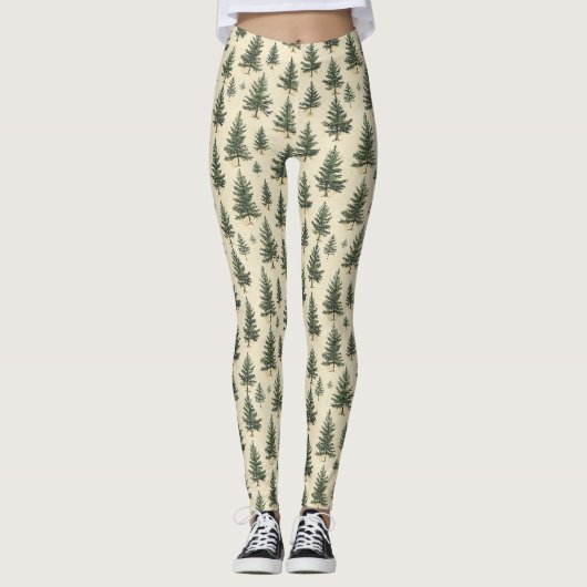 Kerstmis Dennenboom Patroon (3) Leggings (Voorkant)