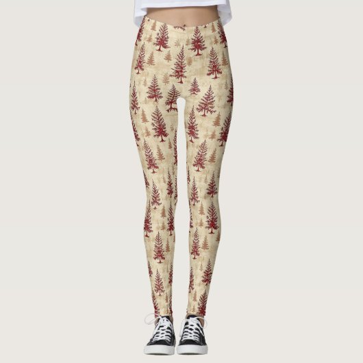 Kerstmis Dennenboom Patroon (4) Leggings (Voorkant)