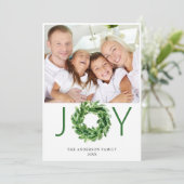 Kerstmis Dennentak Krans Kerst 4 FOTO Feestdagenkaart (Staand voorkant)