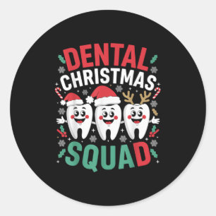 Kerstmis Dental Christmas Squad Tanden Tandarts Or Ronde Sticker