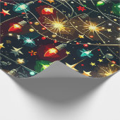 Kerstmis Design Patroon 4 Cadeaupapier (Hoek)