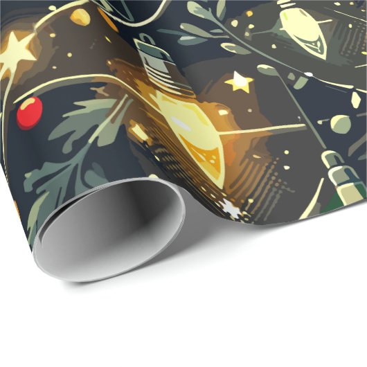 Kerstmis Design Patroon 4 Cadeaupapier (Rol Hoek)