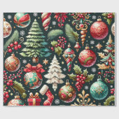 Kerstmis Design Patroon 9 Cadeaupapier (Vlak)