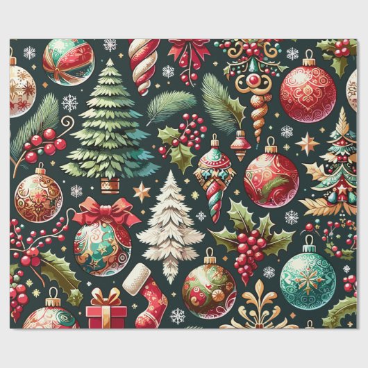 Kerstmis Design Patroon 9 Cadeaupapier (Vlak)