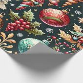 Kerstmis Design Patroon 9 Cadeaupapier (Hoek)