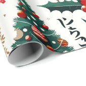 Kerstmis Design Patroon - Japan Thema 2 Cadeaupapier (Rol Hoek)