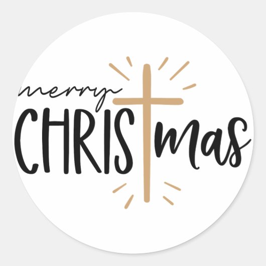 Kerstmis Design Ronde Sticker (Voorkant)