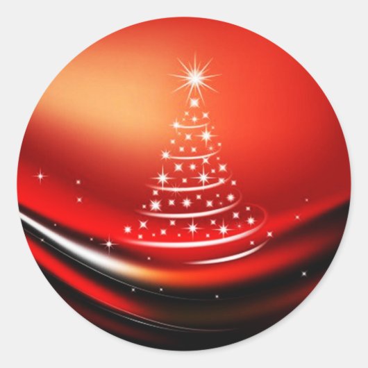 KERSTMIS DESIGN RONDE STICKER (Voorkant)