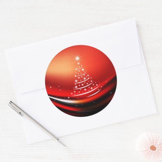 KERSTMIS DESIGN RONDE STICKER (Envelop)