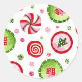 KERSTMIS DESIGN RONDE STICKER (Voorkant)