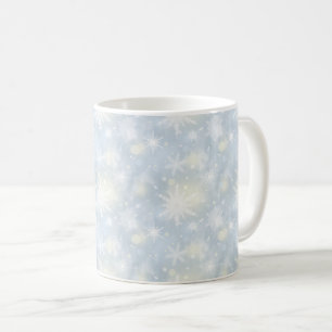 Kerstmis, design, wit, sneeuwvlokken, licht, grijs koffiemok
