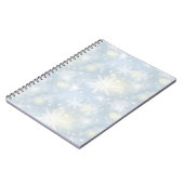 Kerstmis, design, wit, sneeuwvlokken, licht, grijs notitieboek (Linkerzijde)