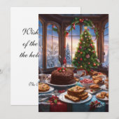 Kerstmis Dessert Tafel  Stijl Feestdagenkaart (Voorkant / Achterkant)