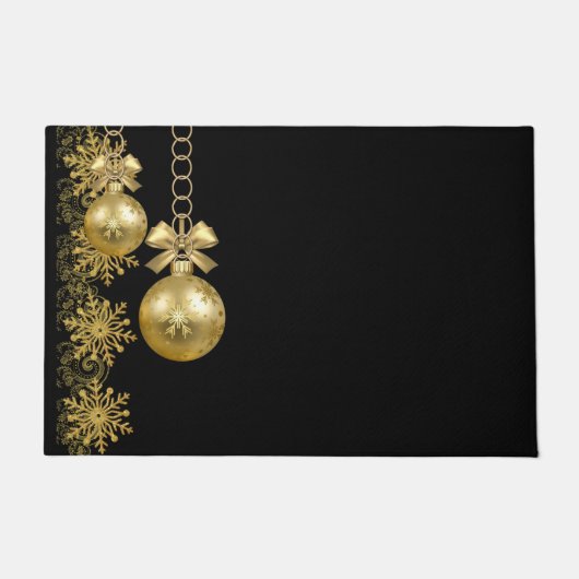 Kerstmis deurmat, gouden ballen deurmat (Voorkant)