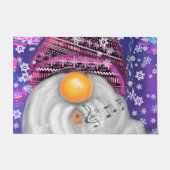 Kerstmis Deurmat met Happy Singing Gnome (Voorkant)