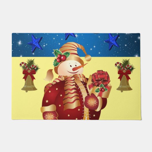 Kerstmis deurmat, Sneeuwman Deurmat (Voorkant)