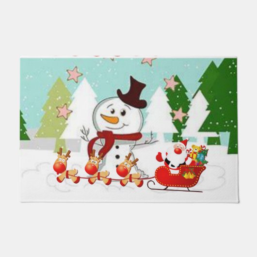 Kerstmis deurmat, Sneeuwman Deurmat (Voorkant)
