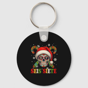 Kerstmis Dia De Los Muertos Suiker Schedel Seis Si Sleutelhanger